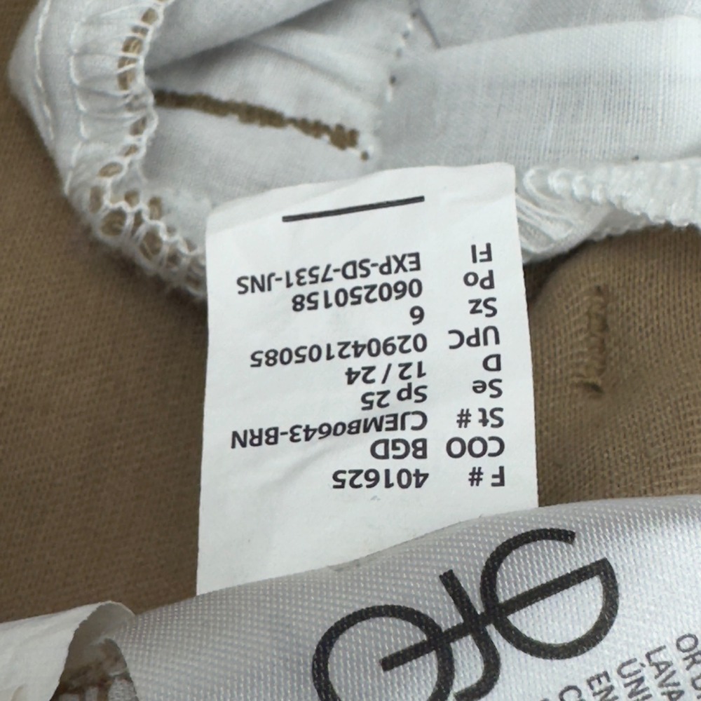 Ella Moss Womens Khaki Crop Pants‎ Casual Wide Leg Trousers Size 6 (31x26) - Picture 7 of 11